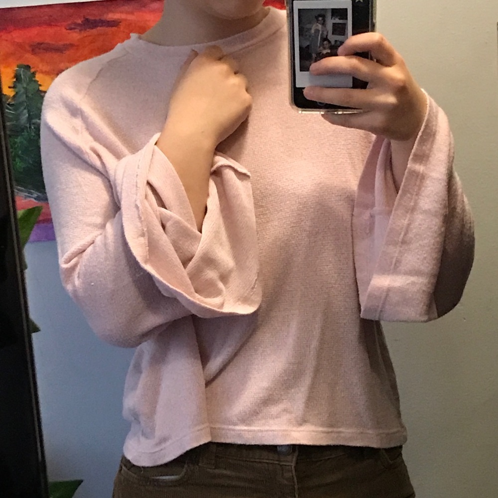 70s vibe bell sleeve top